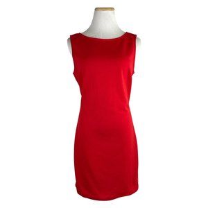 YOUARENOTALONE by H&M Dress Size Large Red Pullover Knit Deep V Back Bow Short